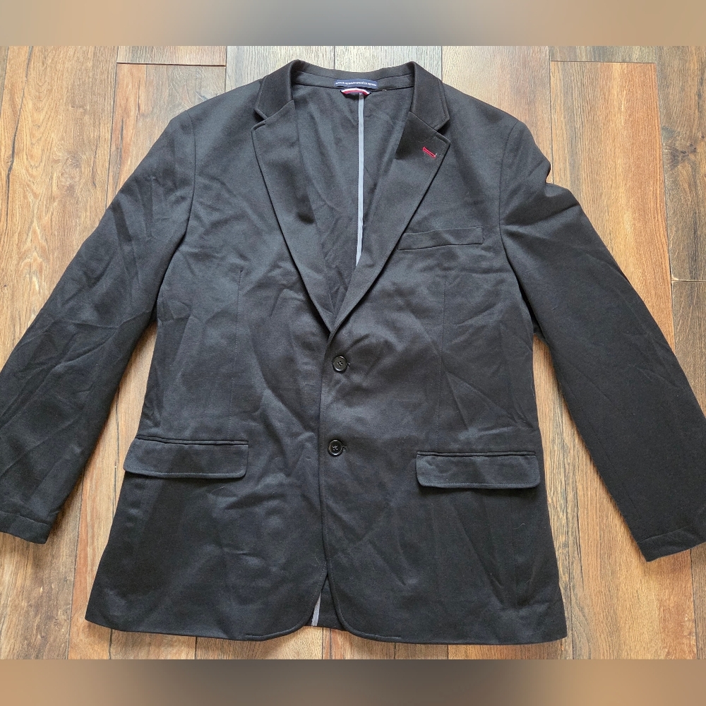 Tommy Hilfiger Lightweight Cotton Blend Black Sportcoat